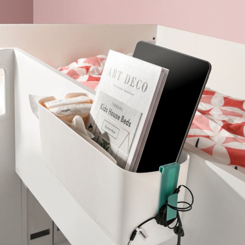 Adhesive Wall Mount Storage Basket with Hooks