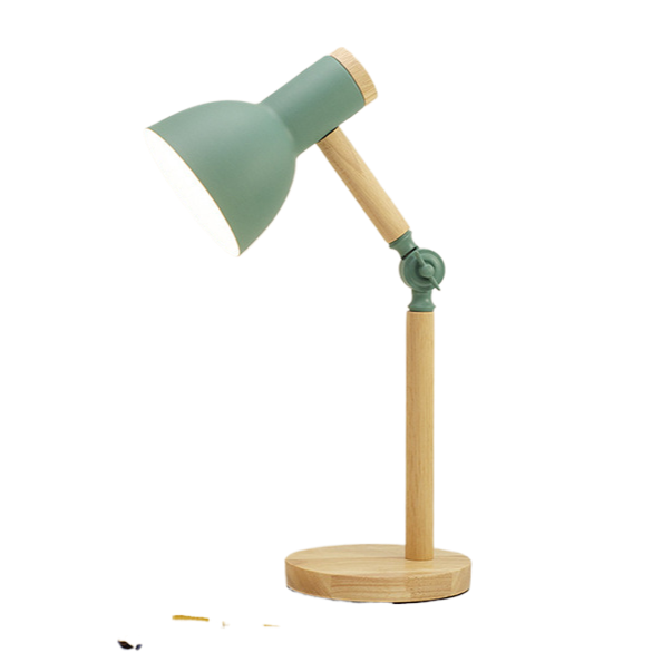 Scandinavian Wood Desk Lamp with Eye Protection