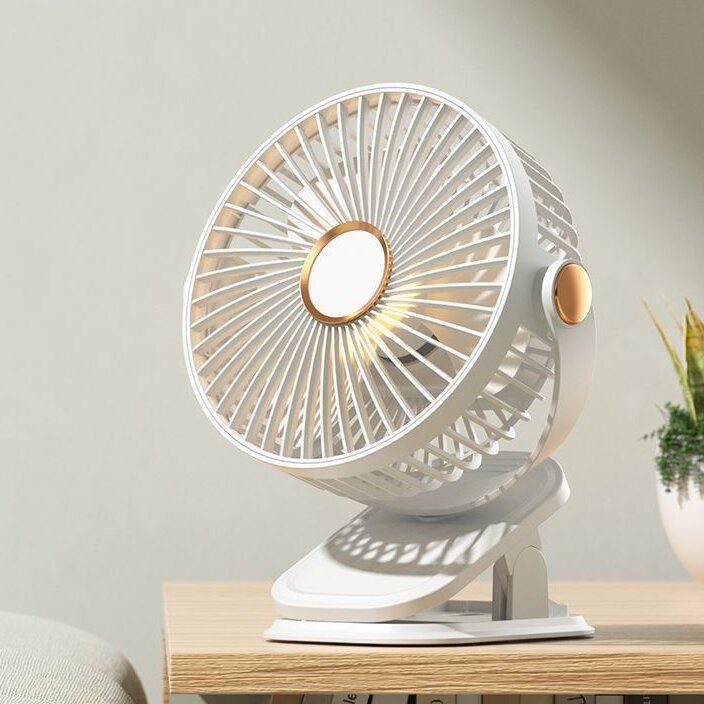 400mAh / 800mAh Rechargeable Multifunctional Clip Desk Fan with Light, 360� Rotate