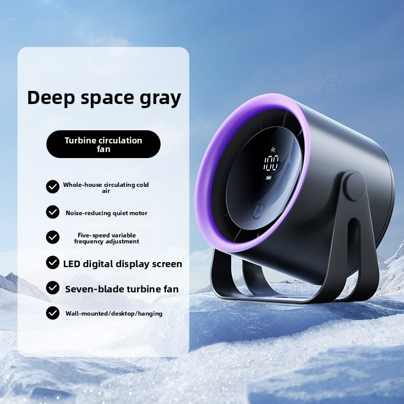 Rechargeable Adjustable Quite USB Desktop Fan with Digital Display, 100 speed, Compact wall-mount or desktop