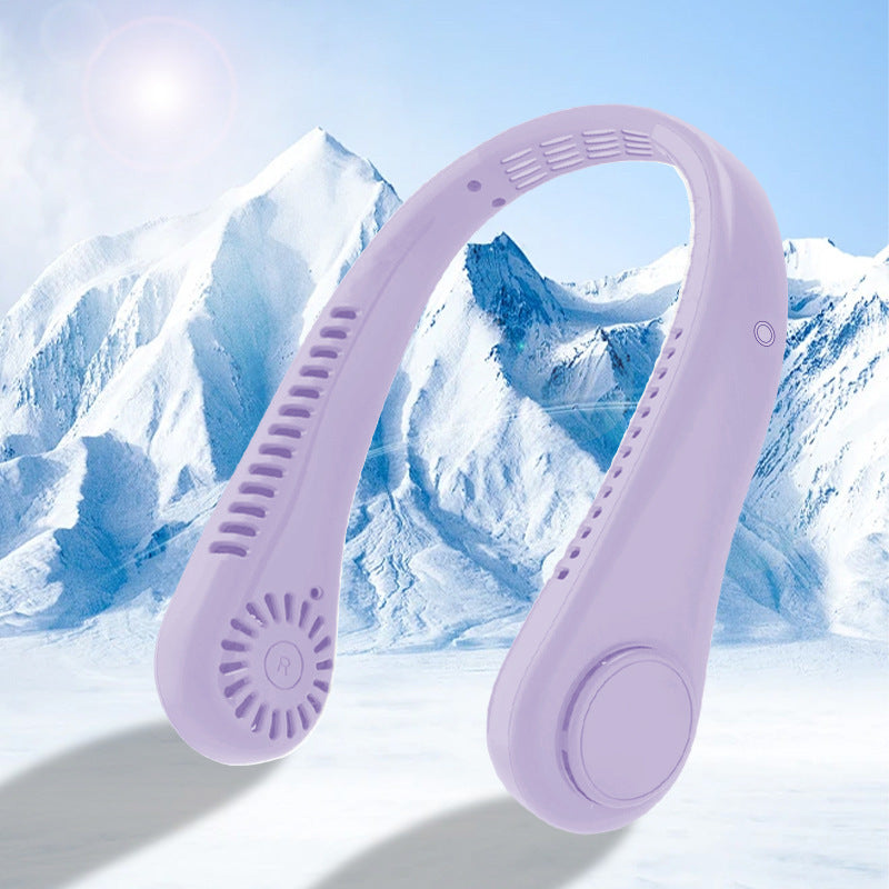 Portable USB Neck Hanging Fan with Rechargeable Battery