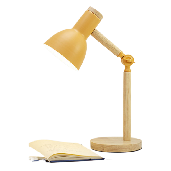 Scandinavian Wood Desk Lamp with Eye Protection