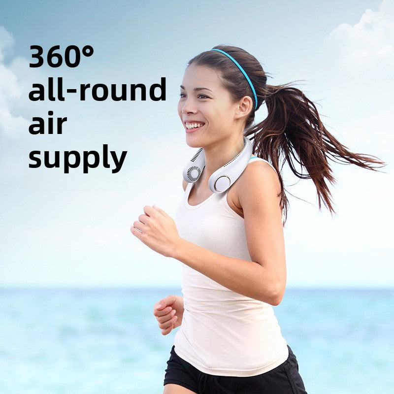 Portable USB Neck Hanging Fan with Rechargeable Battery