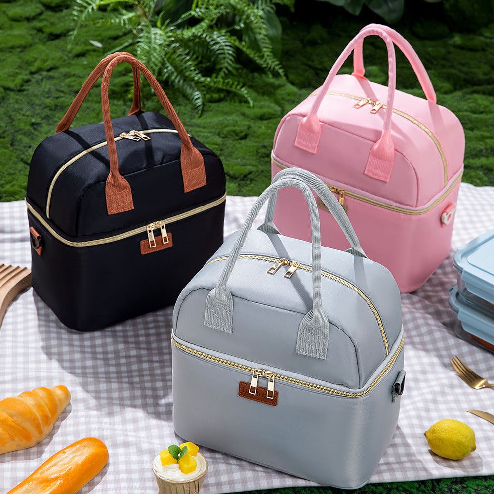 Waterproof Portable Double Layer Insulated Lunch Bag