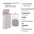 Durable Bamboo Frame Foldable Laundry Basket with Inner Bag