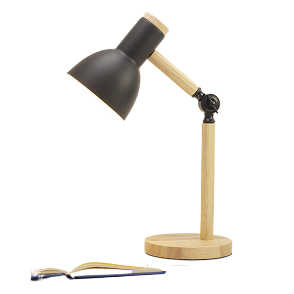 Scandinavian Wood Desk Lamp with Eye Protection