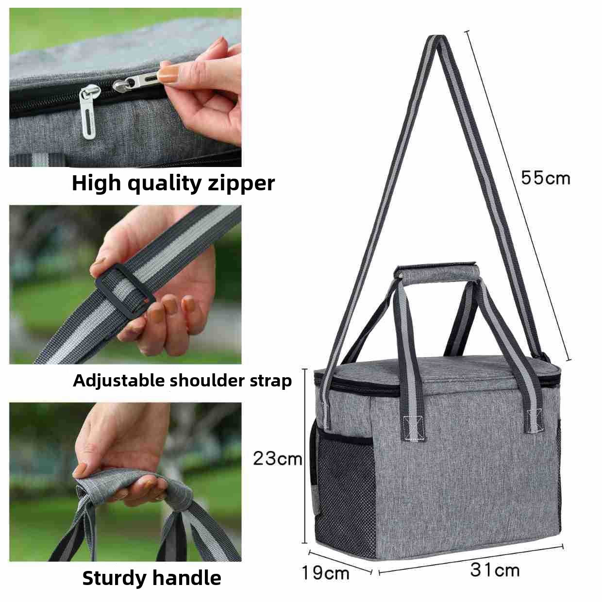 Portable and Durable Insulated Cooler Bag, Oxford cloth