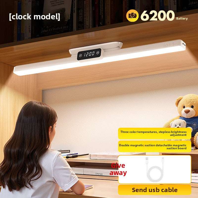 Remote Controlled Magnetic Eye-Protection Desk Lamp, Extended, Enlarged, With Clock Model (4200mAh/6200mAh options)