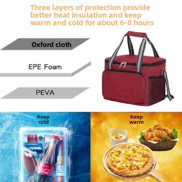Portable and Durable Insulated Cooler Bag, Oxford cloth
