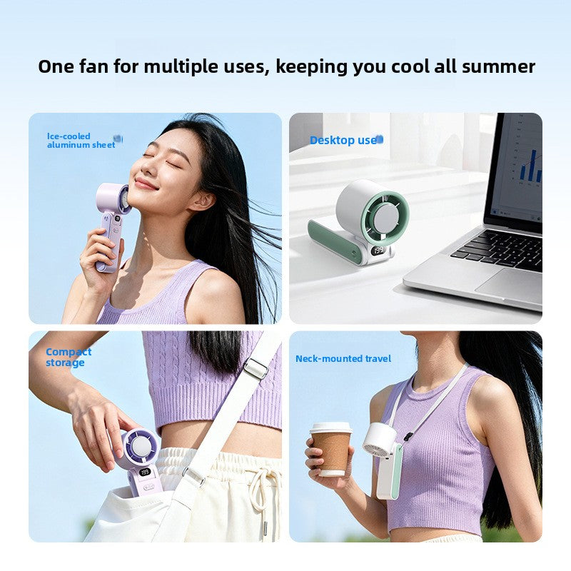 Rechargeable 2000-4000mAh Semiconductor Cooling Handheld Fan, Small Pocket Fans for Travel/Outdoor/Home/Office
