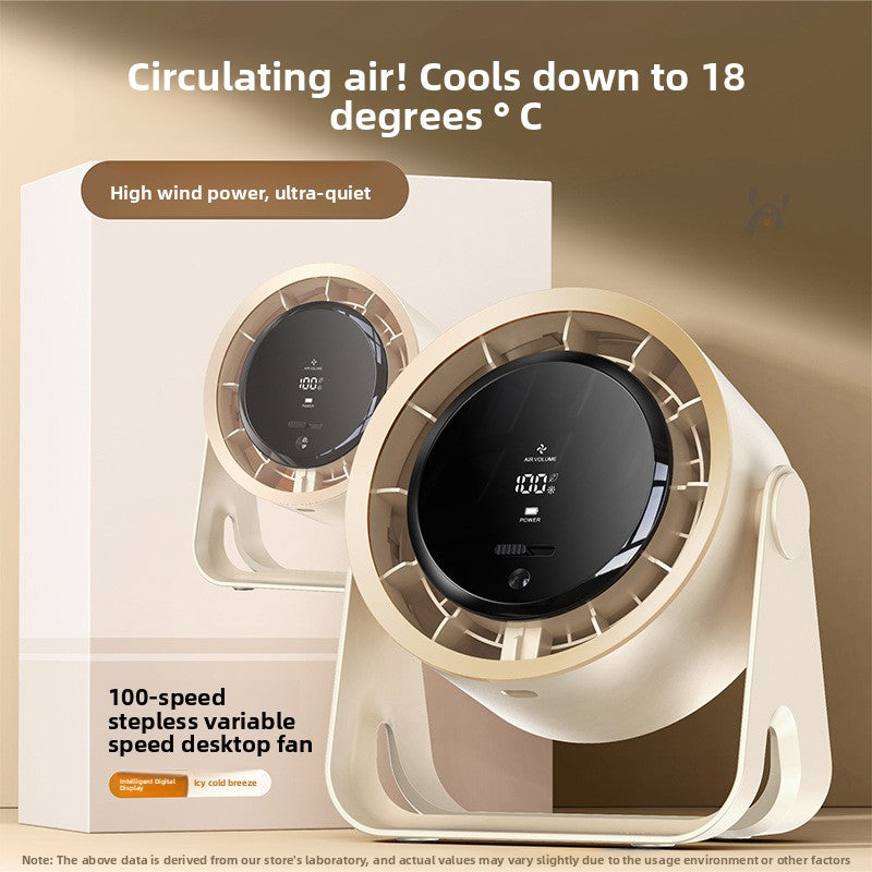 Rechargeable Adjustable Quite USB Desktop Fan with Digital Display, 100 speed, Compact wall-mount or desktop