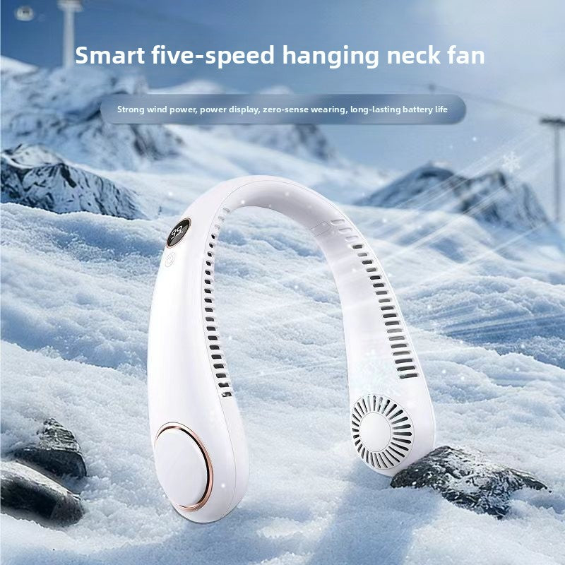 Portable USB Neck Hanging Fan with Rechargeable Battery