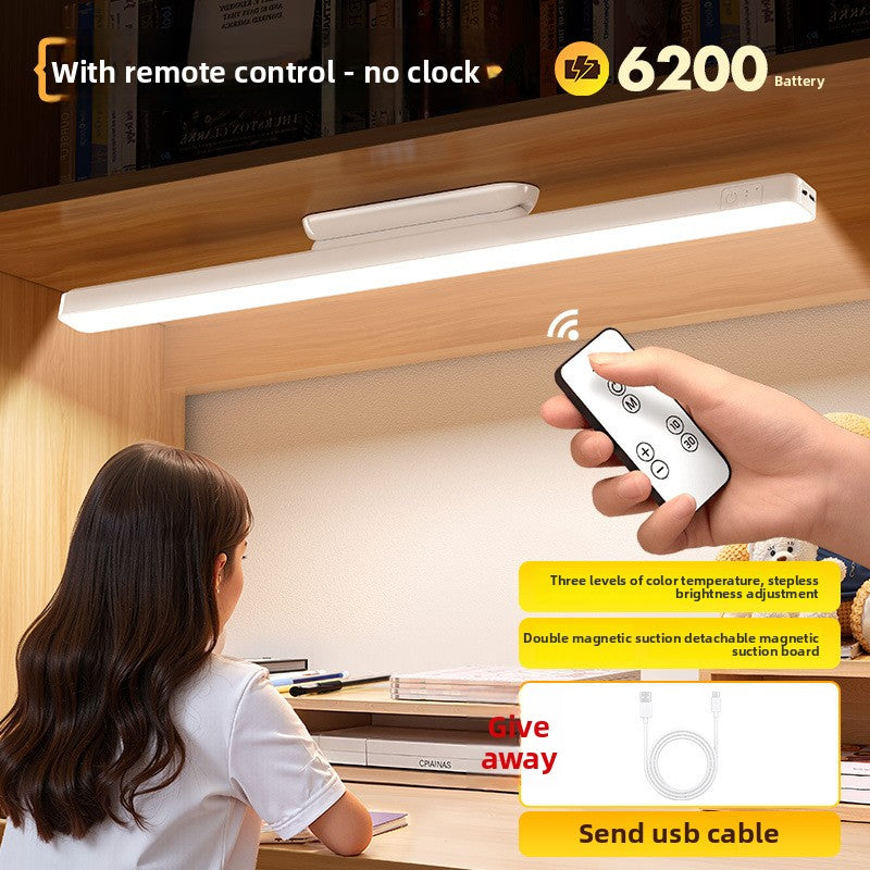 Remote Controlled Magnetic Eye-Protection Desk Lamp, Extended, Enlarged, With Clock Model (4200mAh/6200mAh options)