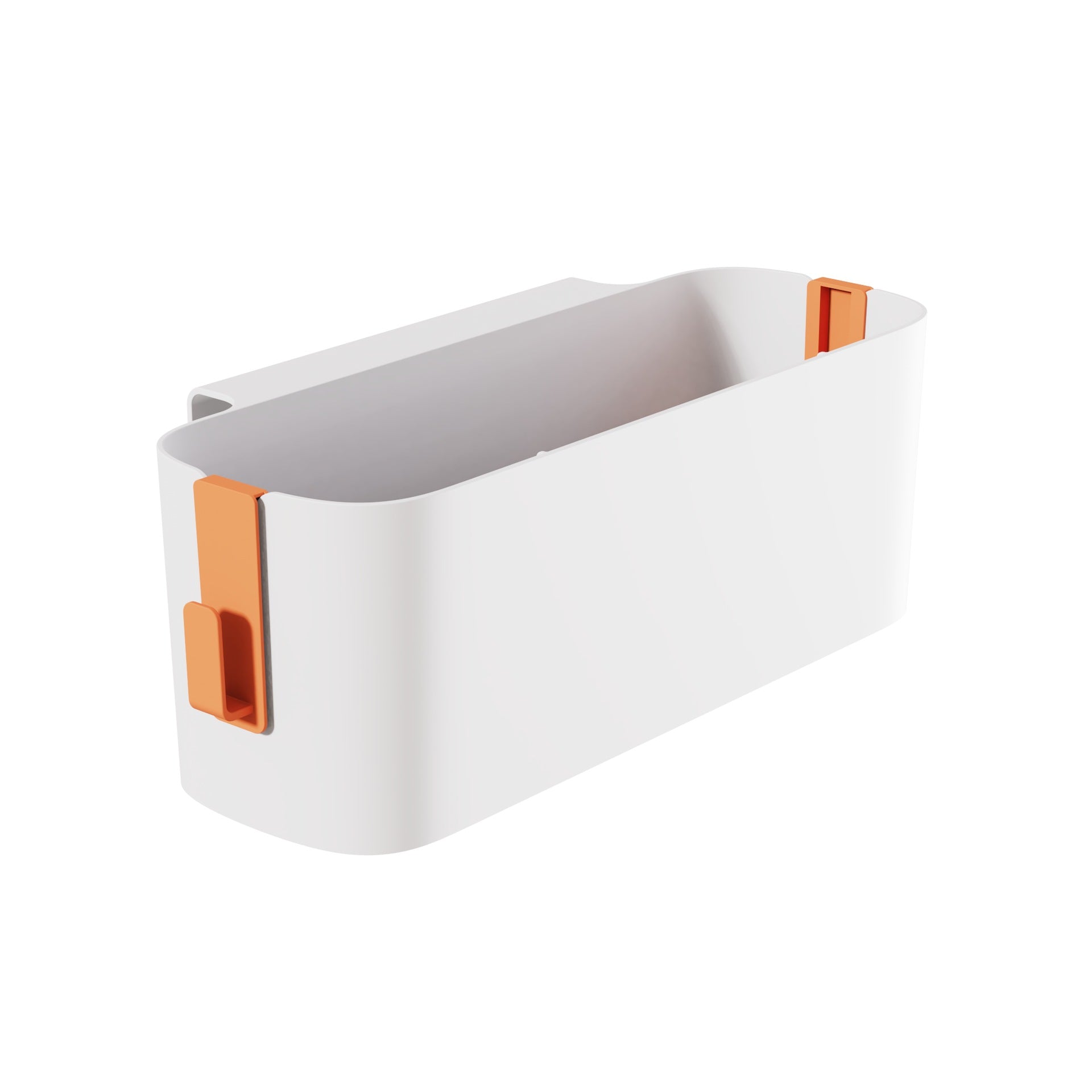 Adhesive Wall Mount Storage Basket with Hooks
