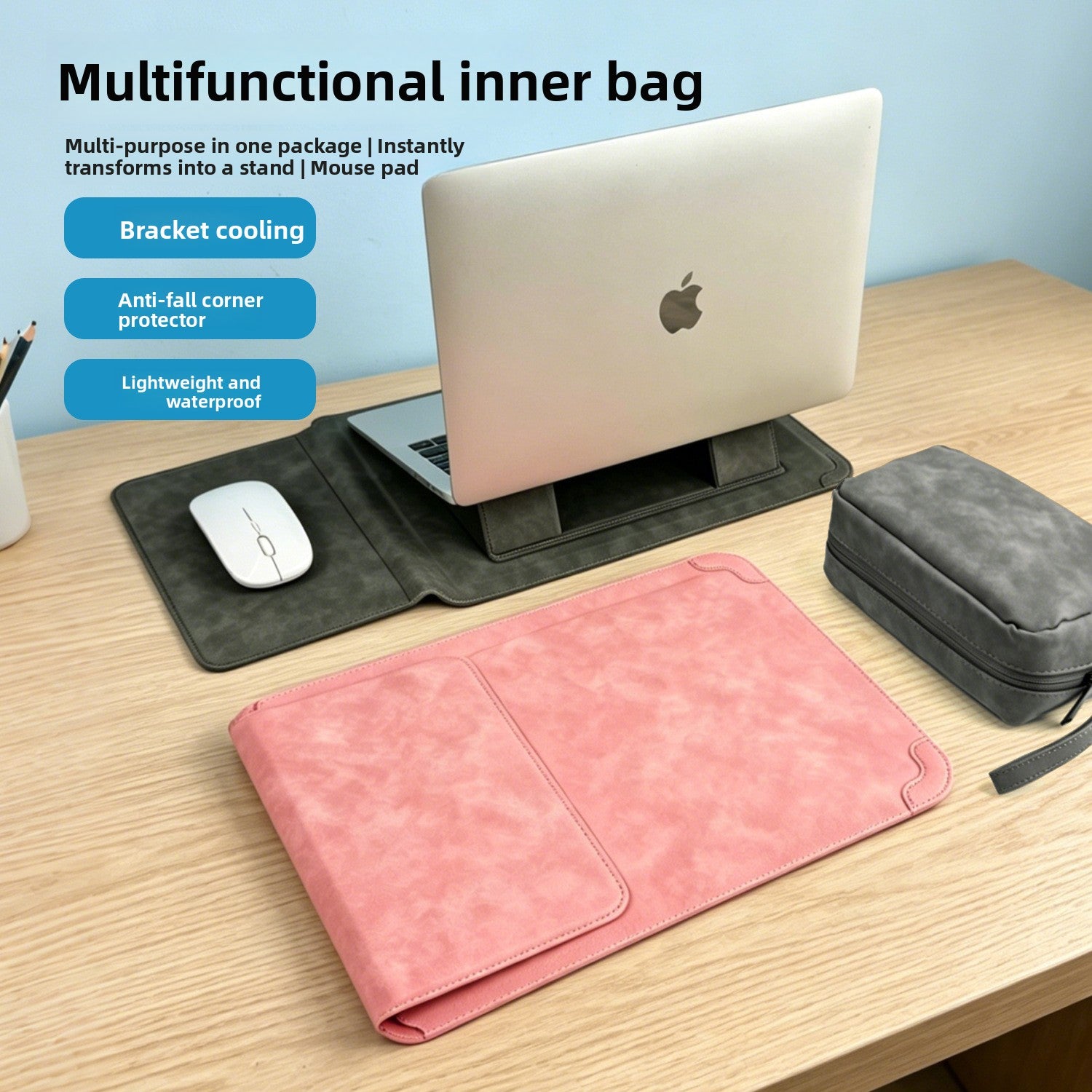Laptop protective case/sleeve with stand
