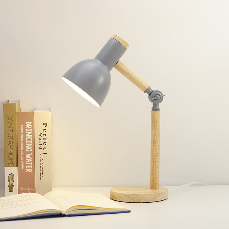 Scandinavian Wood Desk Lamp with Eye Protection
