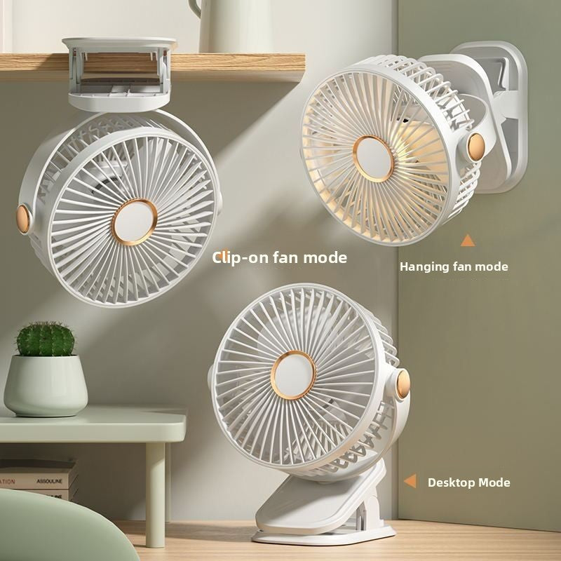 400mAh / 800mAh Rechargeable Multifunctional Clip Desk Fan with Light, 360� Rotate